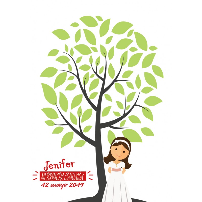 Láminas personalizadas Jenifer árbol comunion dedicatoria