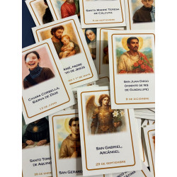 Bolsa bordada con 135 santos